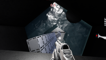 A GIF demonstration shift of gravity to walk on walls
