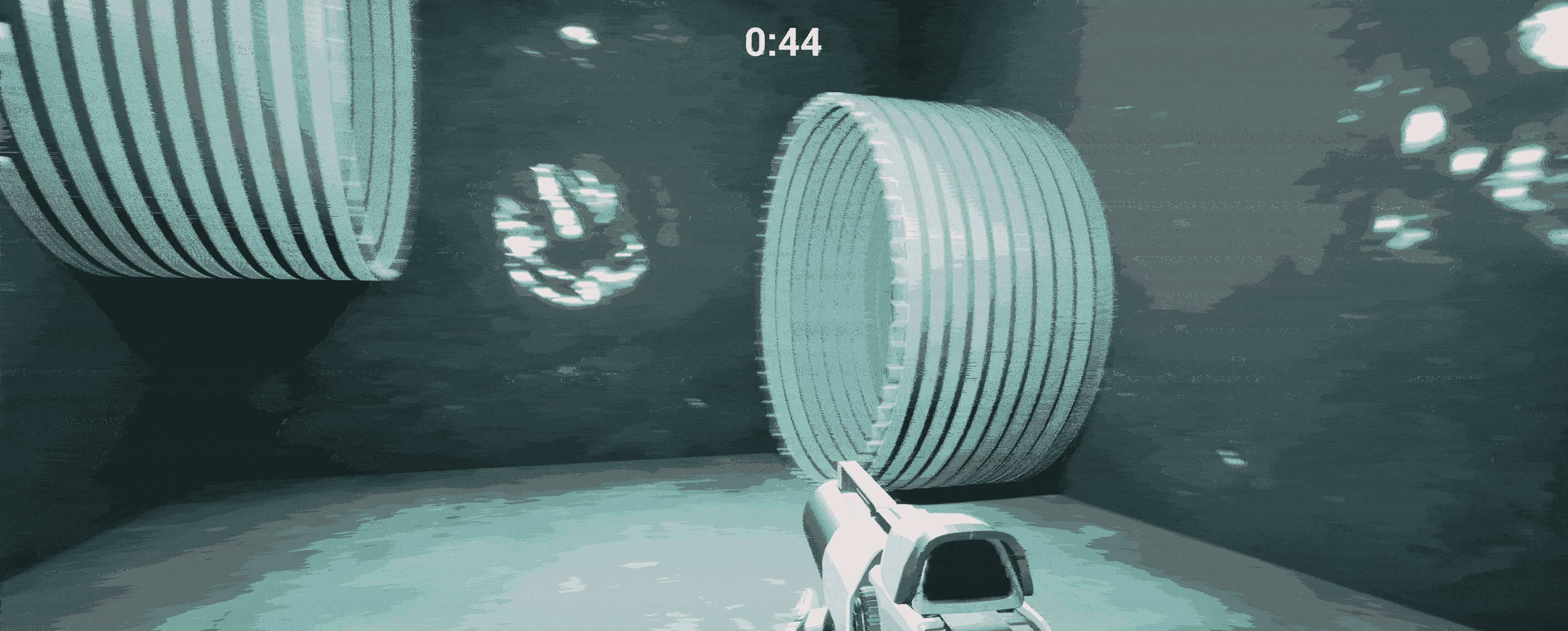 A GIF demonstration shift of gravity to walk on walls